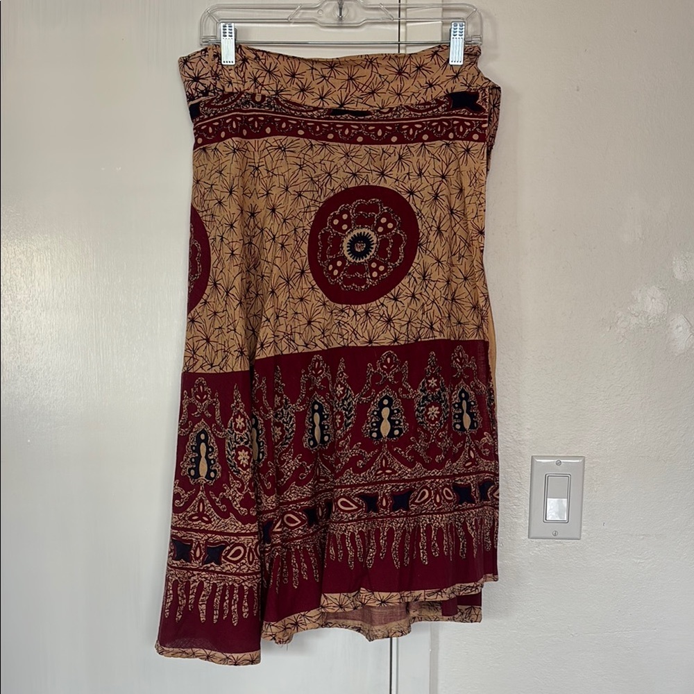 Bohemian Tan and Brown Skirt